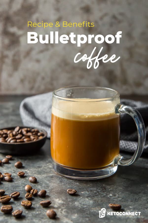 Bulletproof Coffee coffee in a clear cup with foam on top